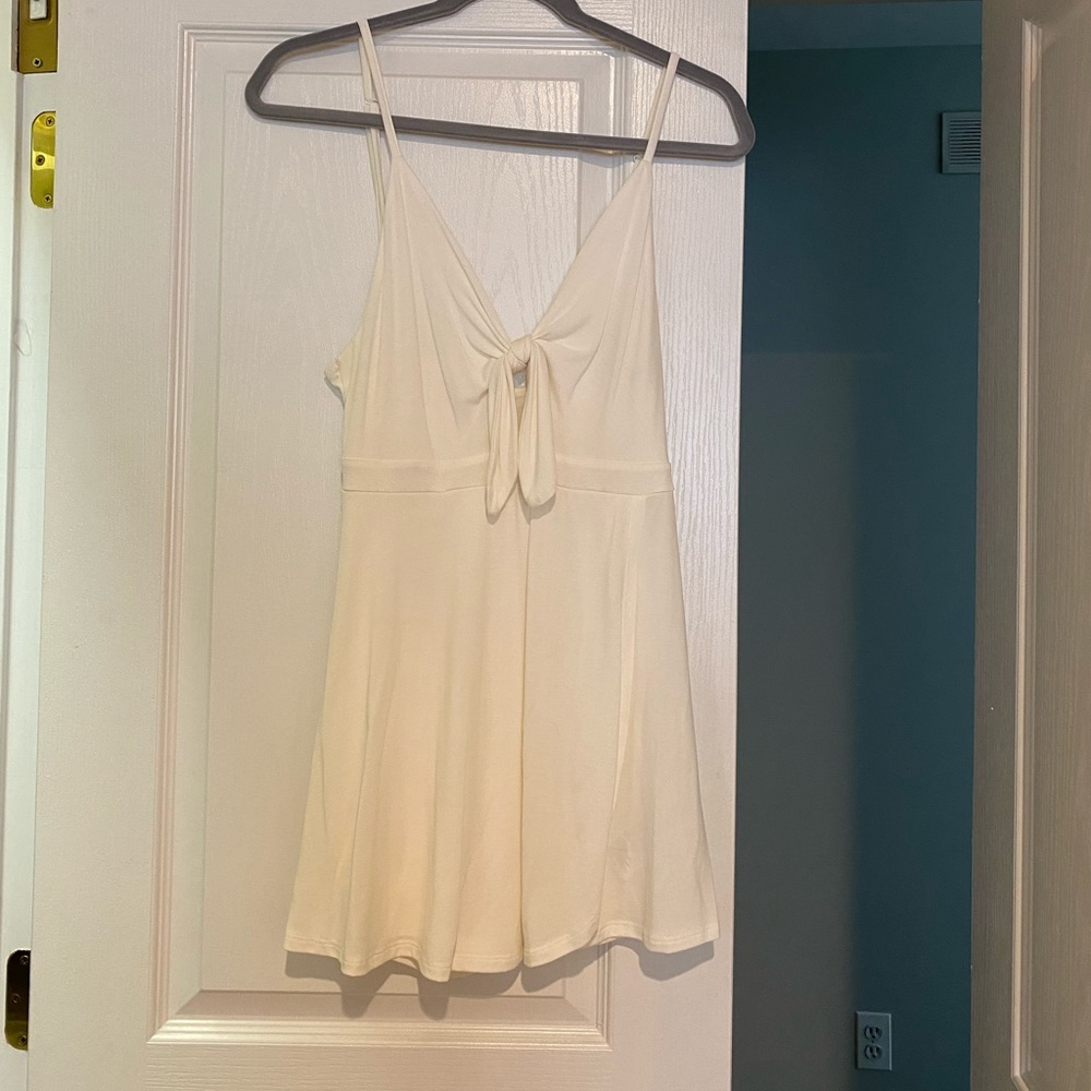 White Tie Front Romper